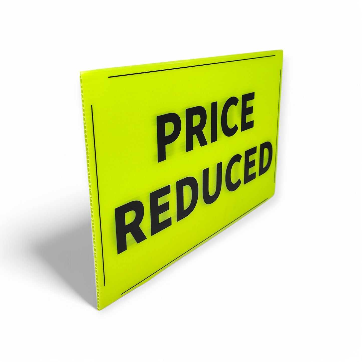 Black & Green Correx Market Promotion Card Sign Board Double-Sided & Waterproof