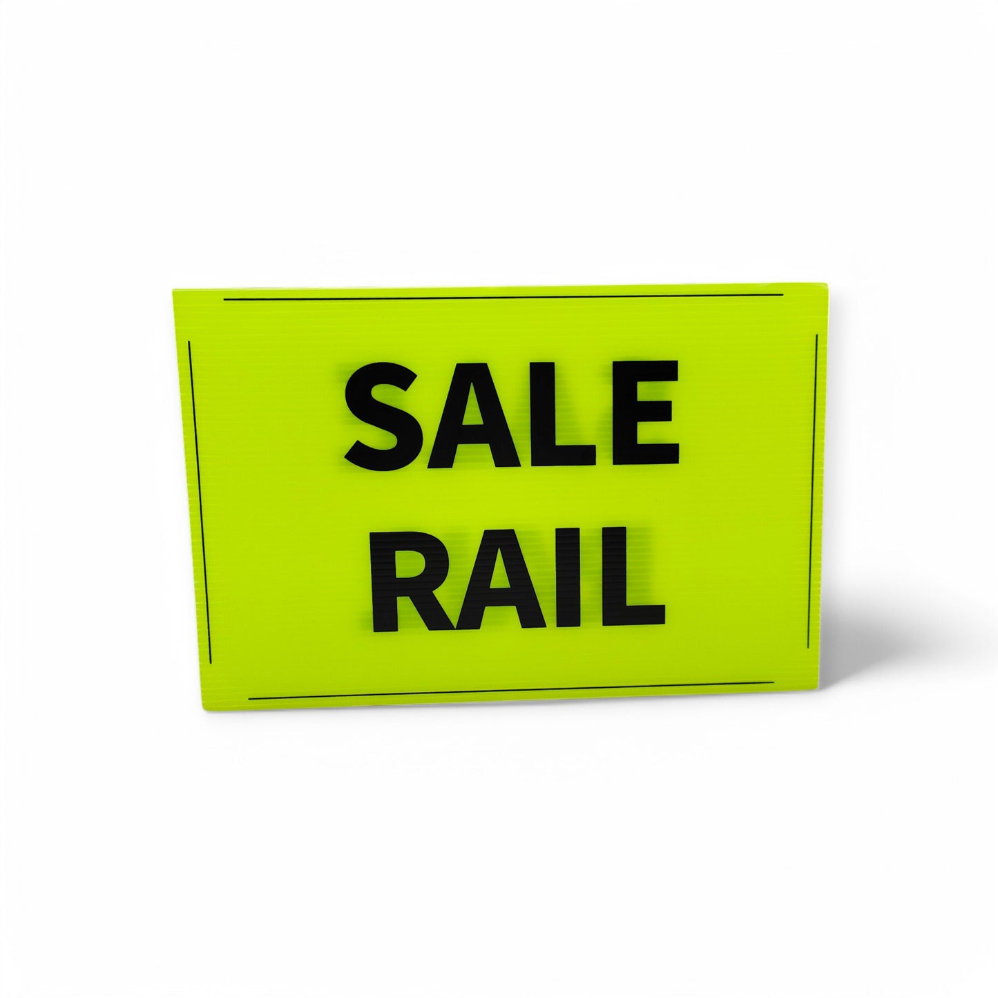 Black & Green Correx Market Promotion Card Sign Board Double-Sided & Waterproof