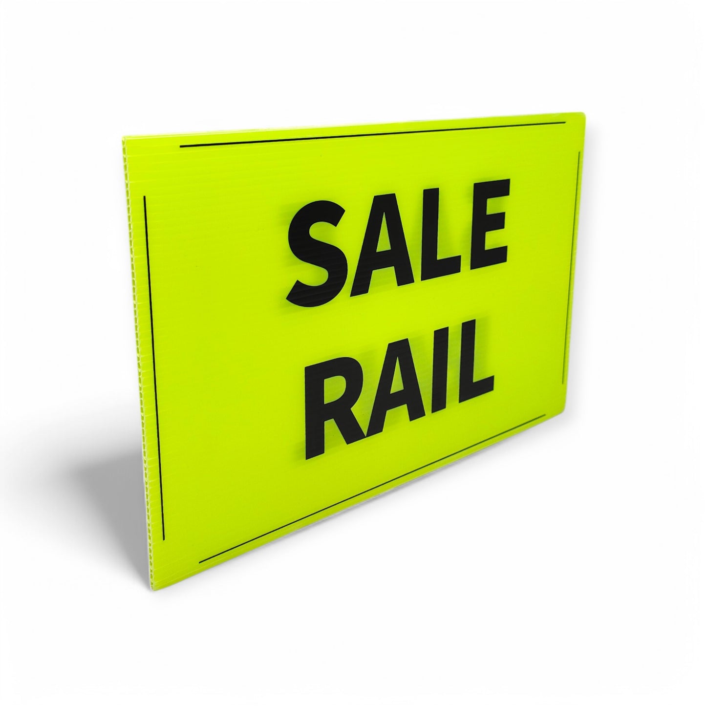Black & Green Correx Market Promotion Card Sign Board Double-Sided & Waterproof