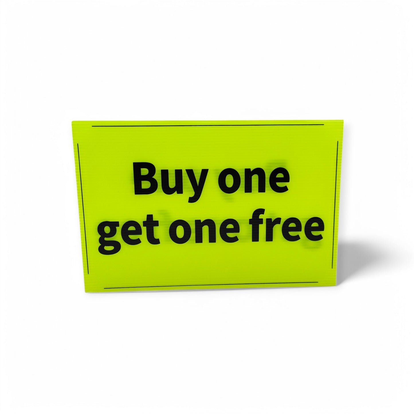 Black & Green Correx Market Promotion Card Sign Board Double-Sided & Waterproof