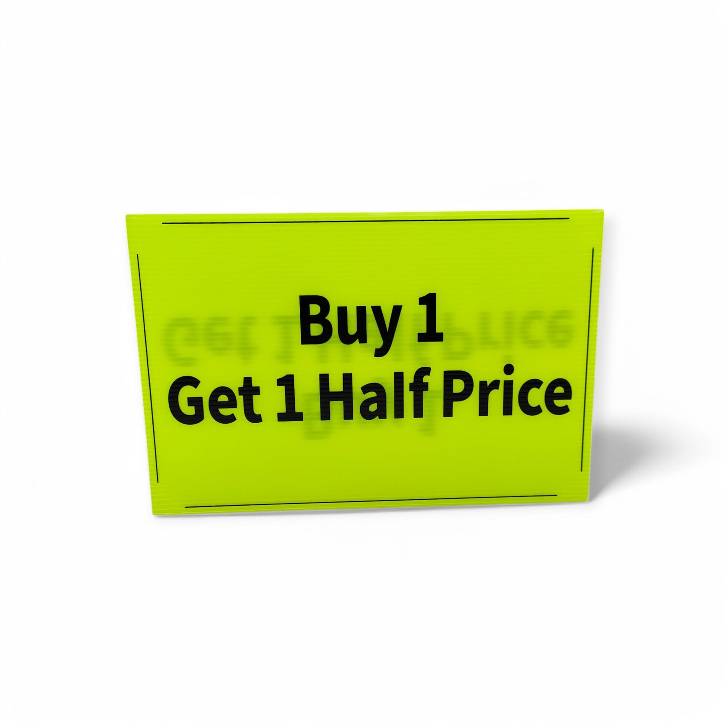 Black & Green Correx Market Promotion Card Sign Board Double-Sided & Waterproof
