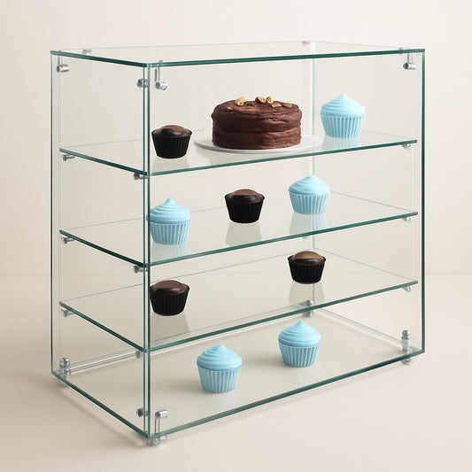 4Tier Heavy Duty Countertop Ambient Glass Sweet Food Display Cabinet Case