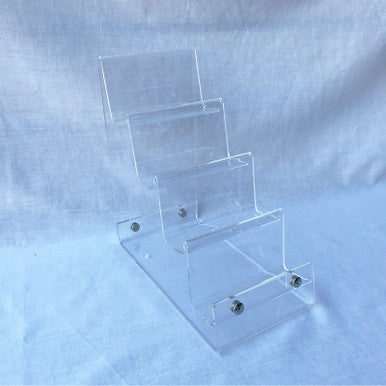 4-Tier Clear Strong Acrylic Purse Retail Fashion Display Stand Compact Shop Organizer