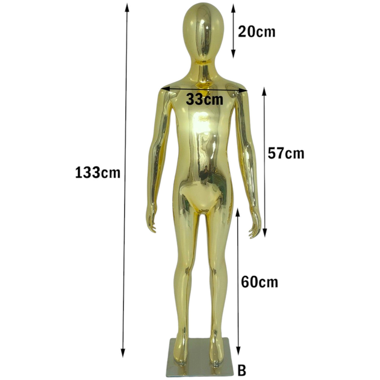 Child Gold Mannequin: Eco-Friendly Design with Rotatable Arms for Retail Display