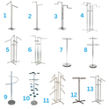 Heavy Duty Fashion Rails 4 / 2 Way, Spiral, Circular Rail, 1 Or 2 Tier Hat Stand