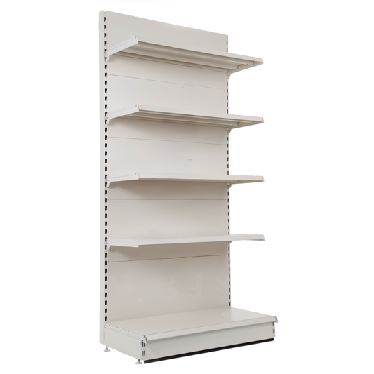 Jura White End Promotion Unit Retail Gondola Shelving - H260cm X W66.5cm