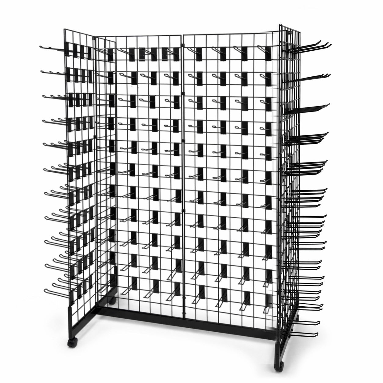 8ft Black Grid Mesh 'H' Stand Gondola Stand With 480x Euro Hooks