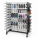 5ft Black Grid Mesh 'H' Stand Gondola Stand With 288x Euro Hooks