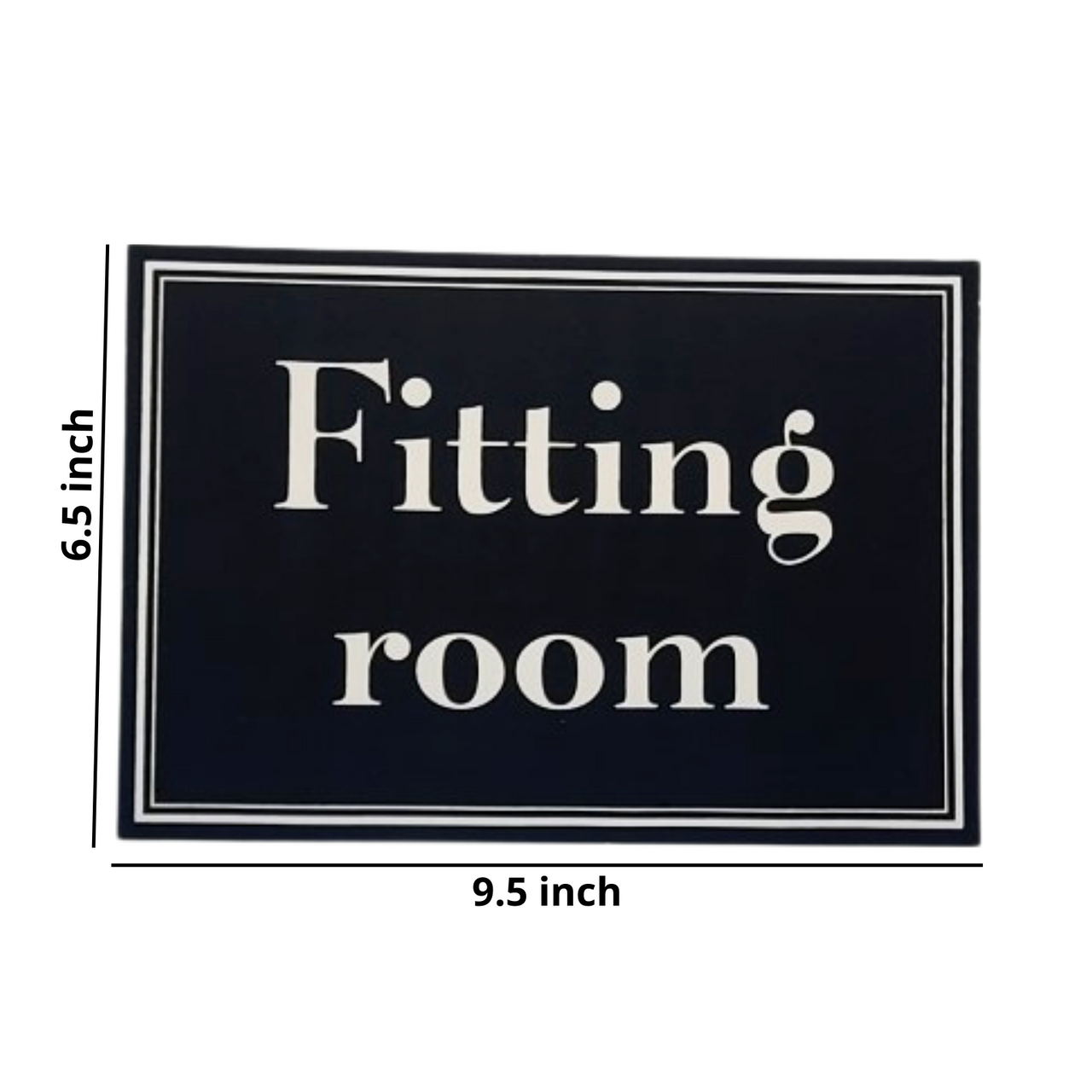 Black signage board-FITTING ROOM