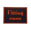 Black signage board-FITTING ROOM