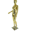 Gold Luxury Female Mannequin - Eye-Catching Display with Stable Metal Base