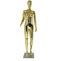 Gold Luxury Female Mannequin - Eye-Catching Display with Stable Metal Base