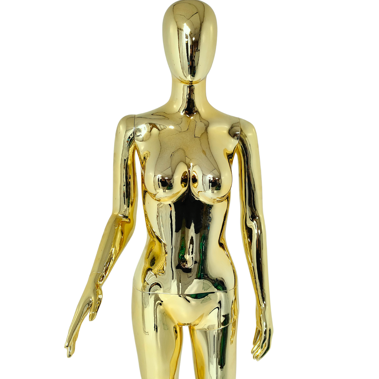 Gold Luxury Female Mannequin - Eye-Catching Display with Stable Metal Base