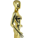 Luxury Gold Female Mannequin - Eye-Catching Display with Stable Metal Base
