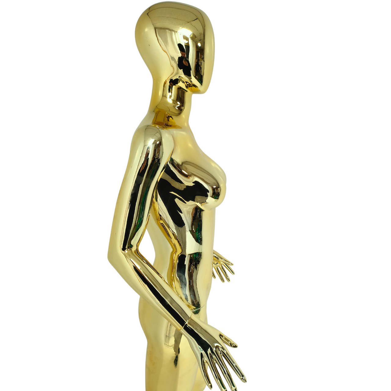Luxury Gold Female Mannequin - Eye-Catching Display with Stable Metal Base