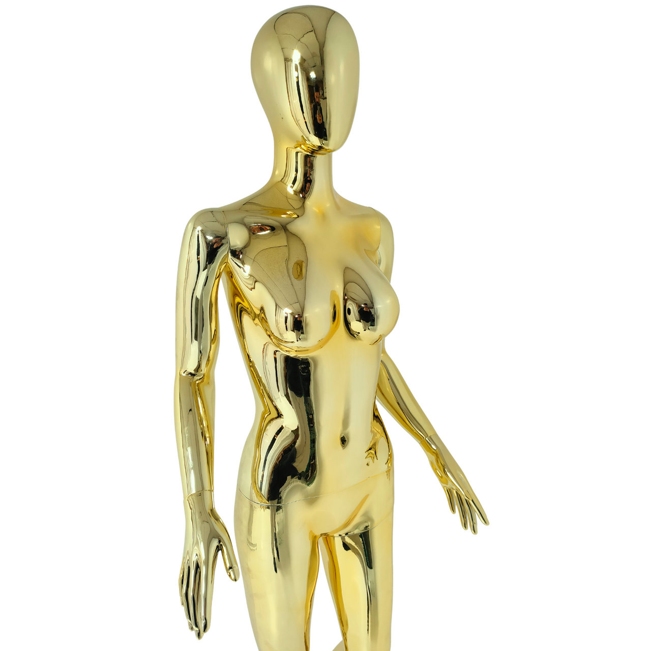 Luxury Gold Female Mannequin - Eye-Catching Display with Stable Metal Base