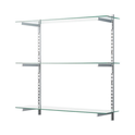 Glass Twin Slot Shelving Set - 30cm Width