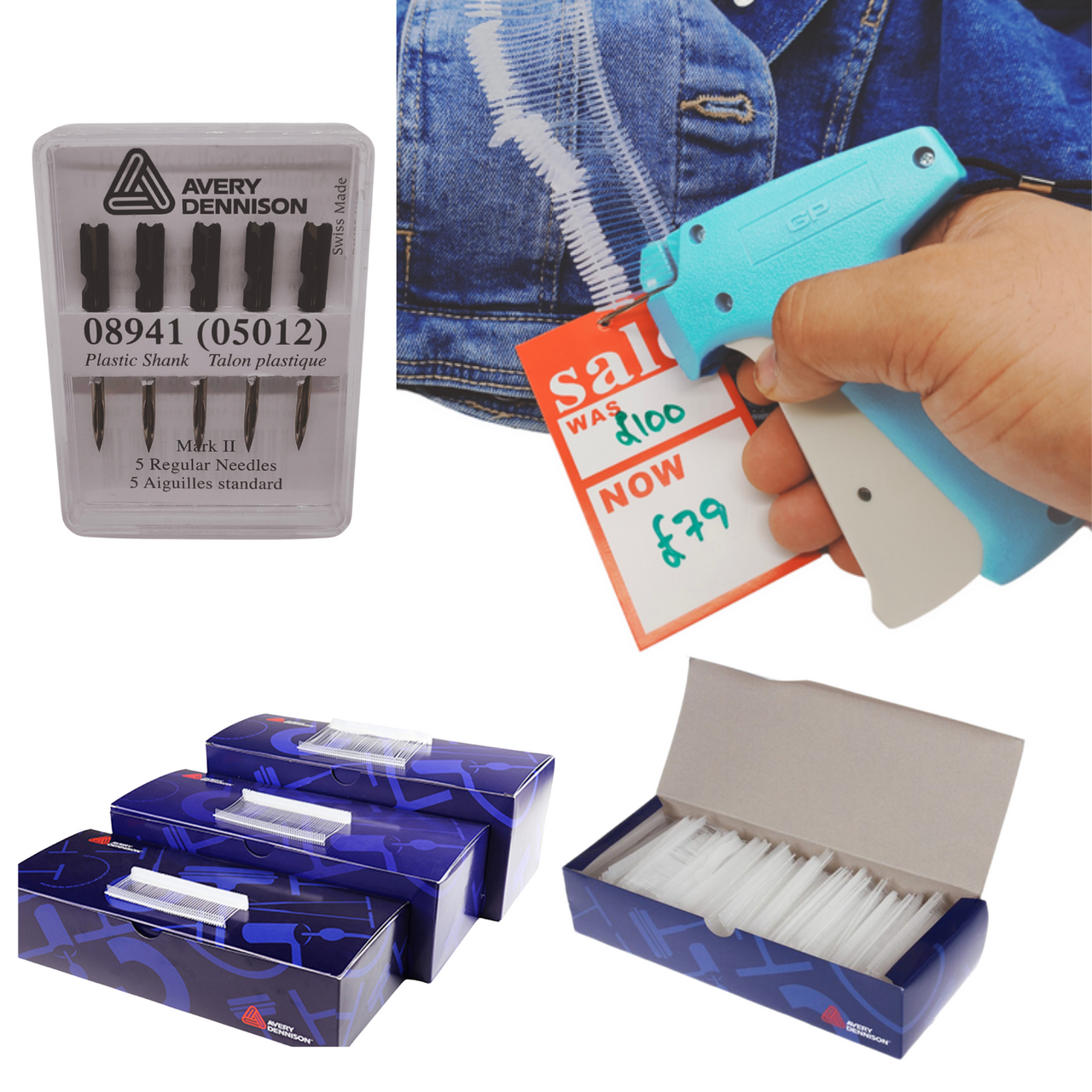 GP Standard Tagging Gun System, Barbs Kimble Tag Label for Clothes Sock, Needle