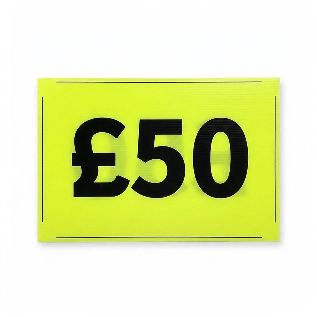 Black & Green Correx Market Price Sale Card Signs – Double-Sided Waterproof Display Boards