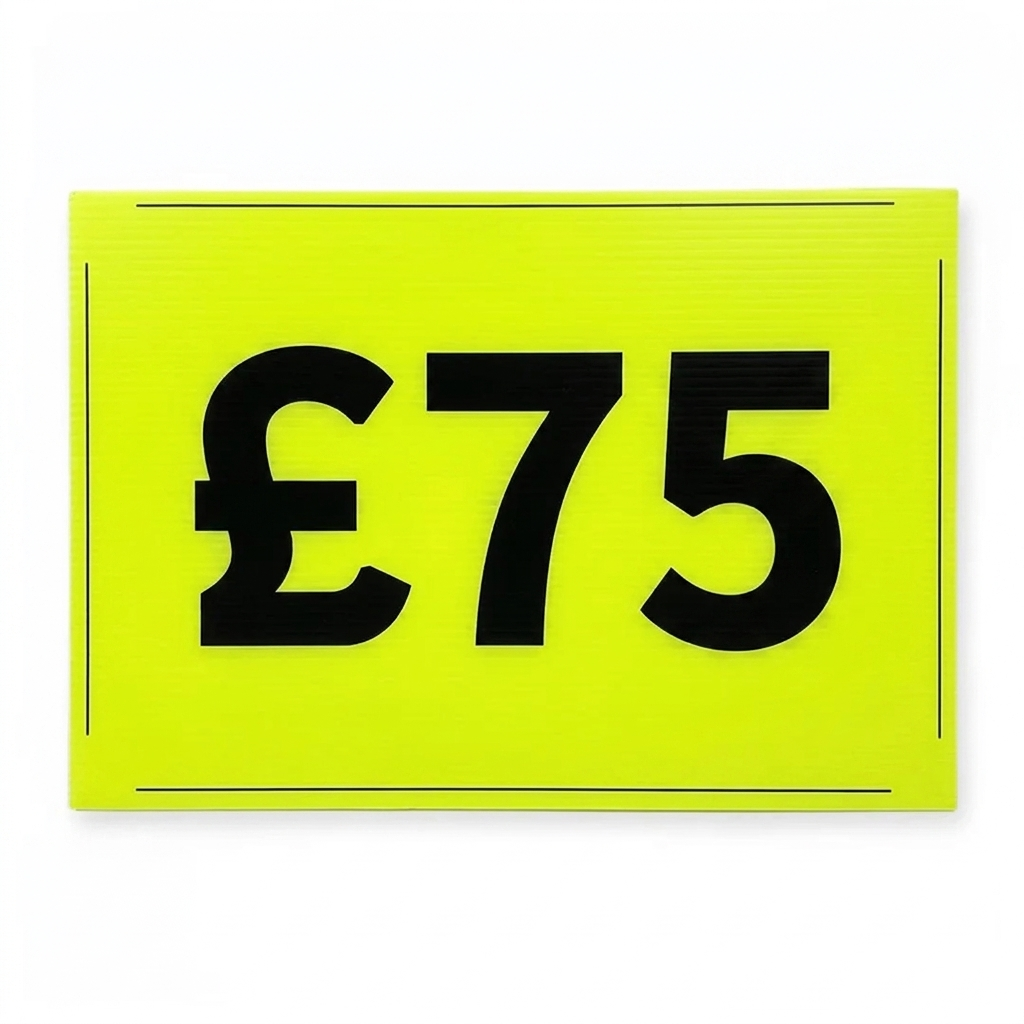 Black & Green Correx Market Price Sale Card Signs – Double-Sided Waterproof Display Boards