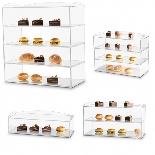 Clear Acrylic Bakery Pastry Display Case Stand – Countertop Cake, Donut, Cupcake & Dessert Display Cabinet
