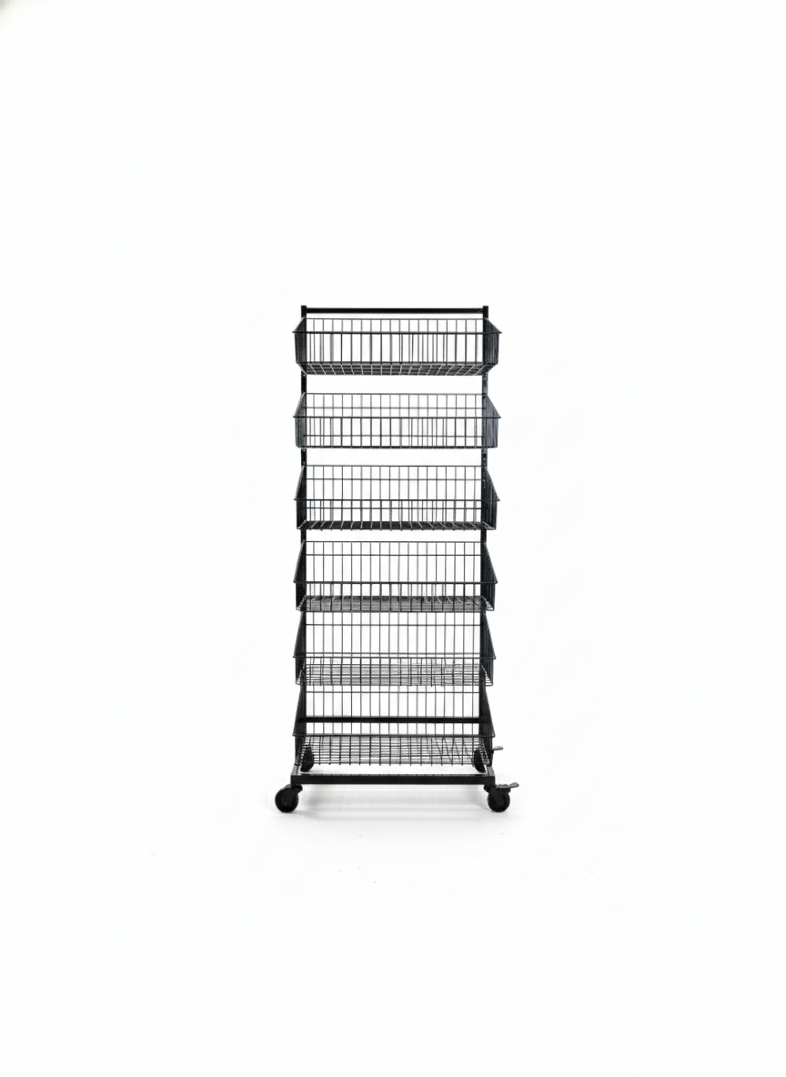 Black  Heavy Duty 6 Tier Stackable Display Basket