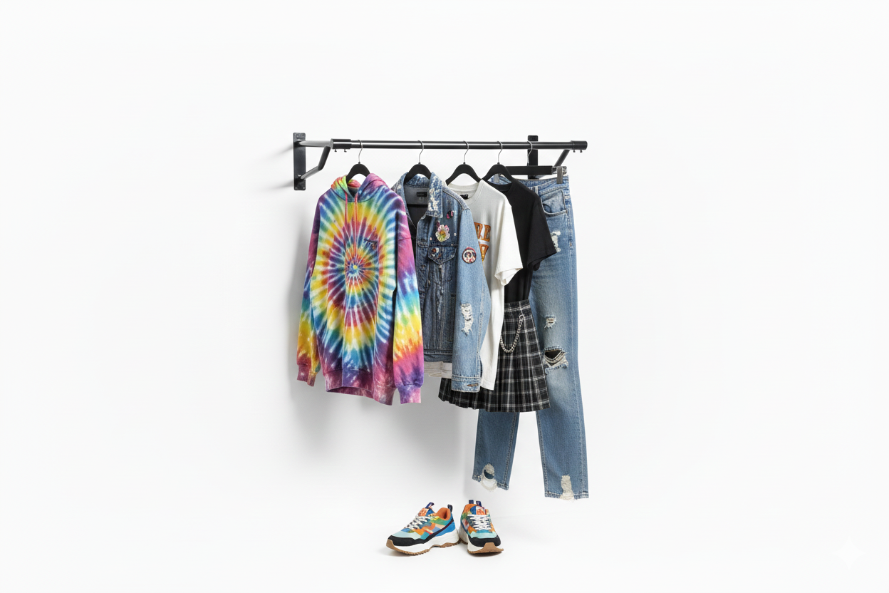 Black Wall-Mounted Clothes Rail with