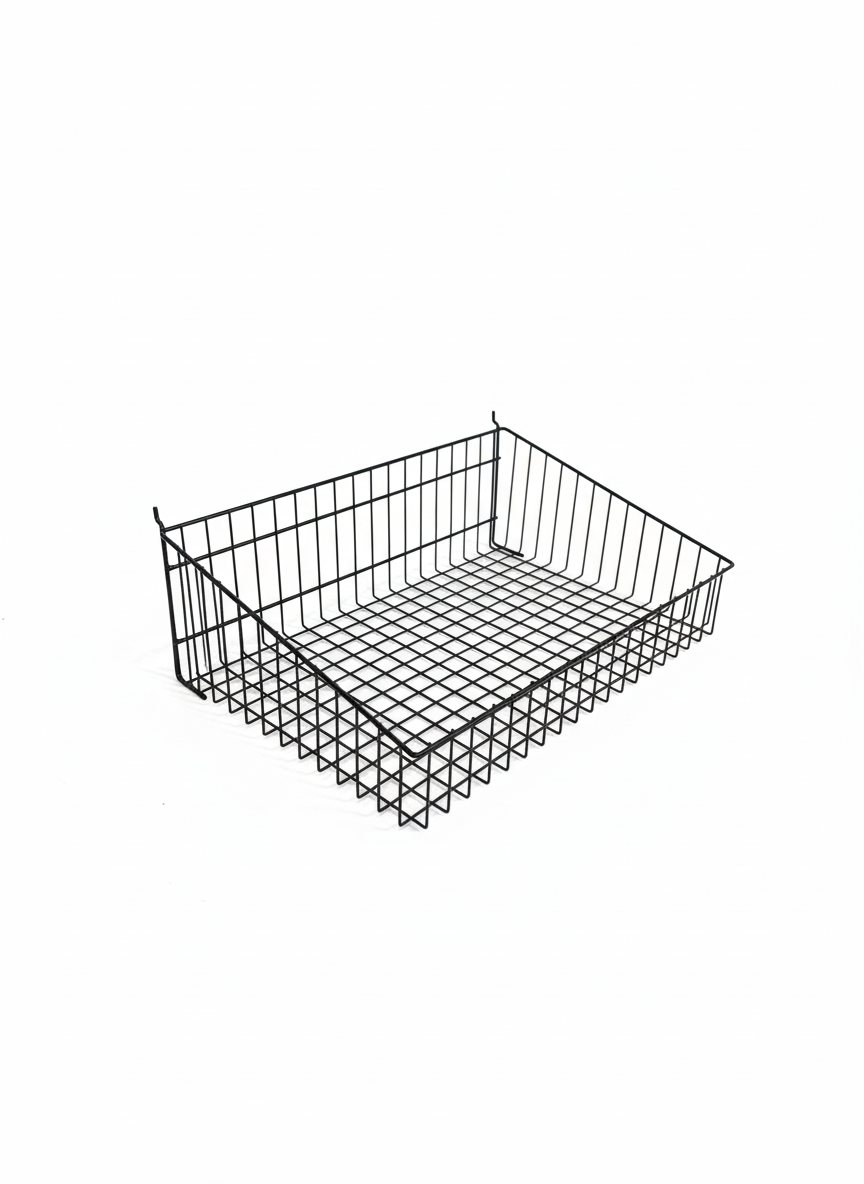Black 5-Tier Single-Sided Wire Basket Display Stand – 65cm