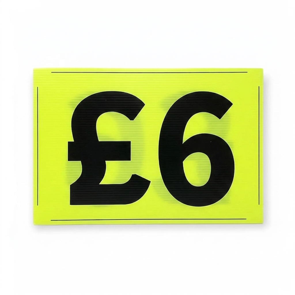 Black & Green Correx Market Price Sale Card Signs – Double-Sided Waterproof Display Boards