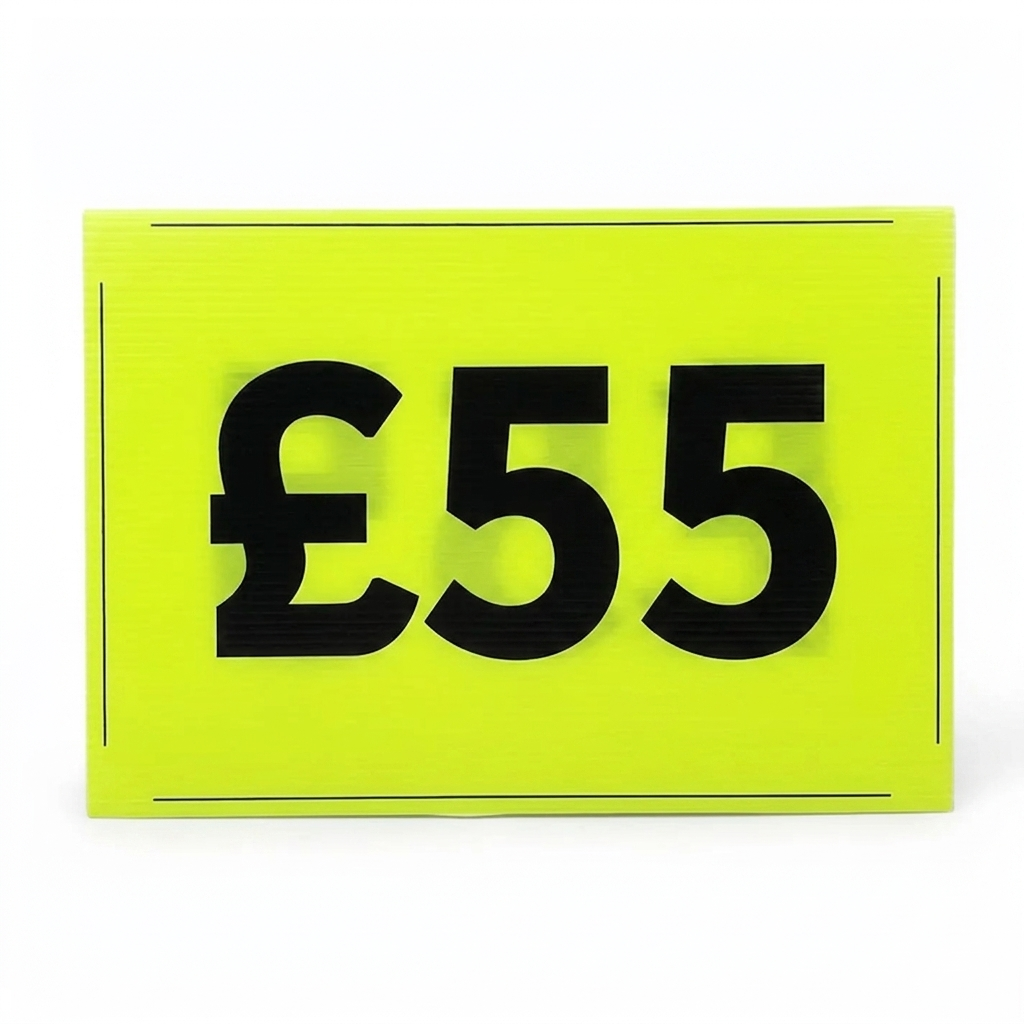 Black & Green Correx Market Price Sale Card Signs – Double-Sided Waterproof Display Boards