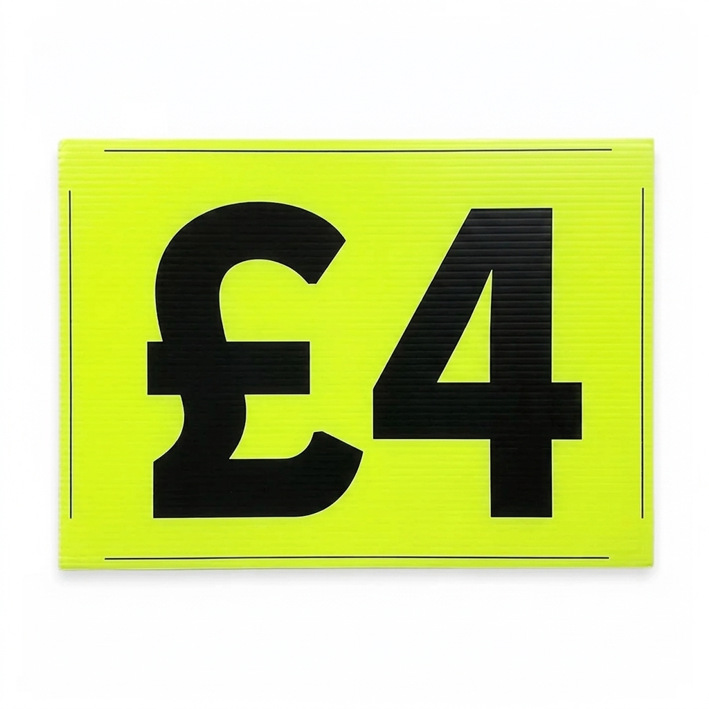 Black & Green Correx Market Price Sale Card Signs – Double-Sided Waterproof Display Boards