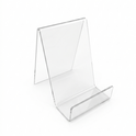Clear Acrylic Book Display Stand / Easel with Lip – 75mm Wide – Brochure, Menu & Postcard Holder