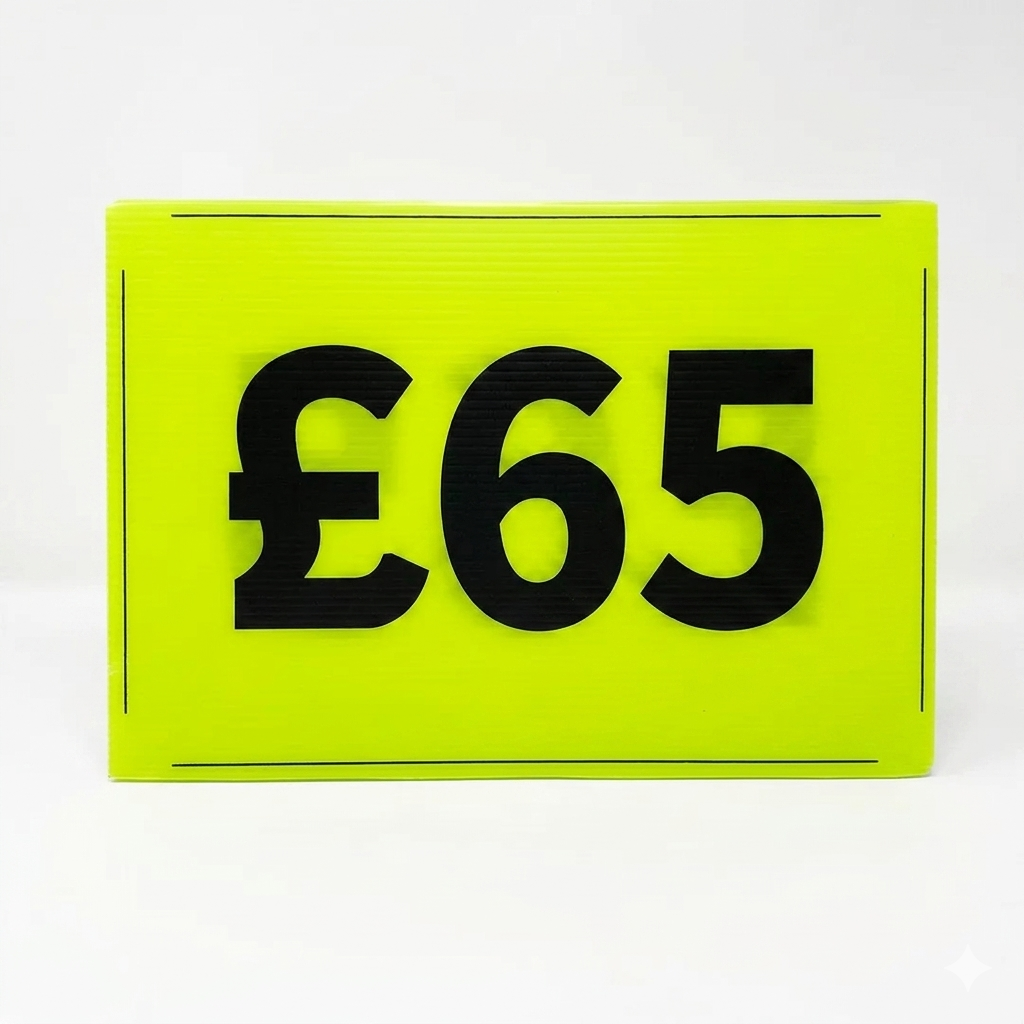 Black & Green Correx Market Price Sale Card Signs – Double-Sided Waterproof Display Boards