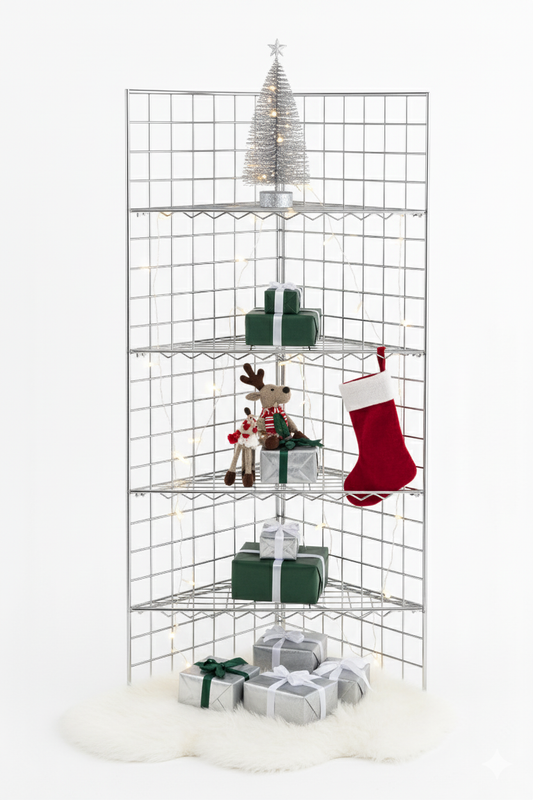 Chrome  Corner Grid Mesh Display Unit – Heavy Duty