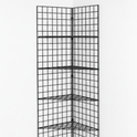 6ft Black /Chrome Corner Grid Mesh Display Unit With 4 Shelves– Heavy Duty