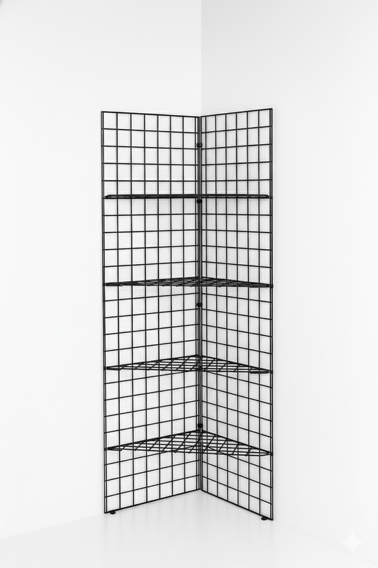 Black Corner Grid Mesh Display Unit – Heavy Duty
