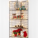 6ft Black /Chrome Corner Grid Mesh Display Unit With 4 Shelves– Heavy Duty