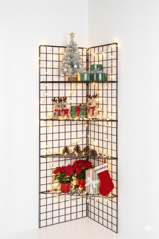 Black Corner Grid Mesh Display Unit – Heavy Duty