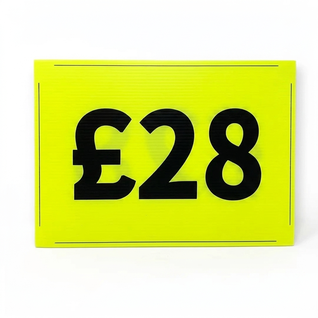 Black & Green Correx Market Price Sale Card Signs – Double-Sided Waterproof Display Boards