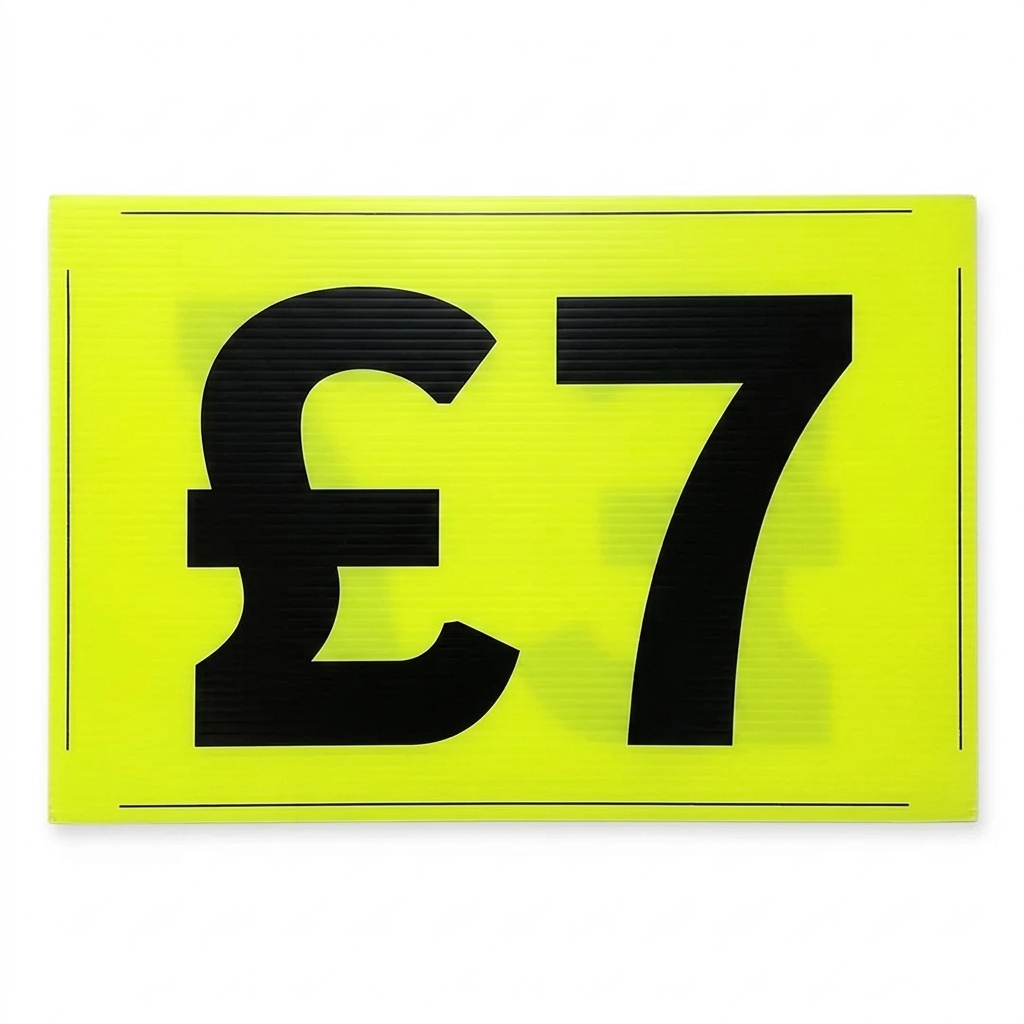 Black & Green Correx Market Price Sale Card Signs – Double-Sided Waterproof Display Boards