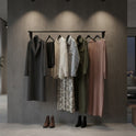 2ft Black Steel Hanging Rail–Durable,Stylish,and Ideal for Home or Retail Spaces