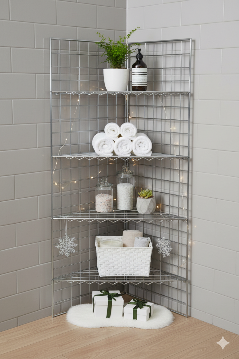 Chrome  Corner Grid Mesh Display Unit – Heavy Duty