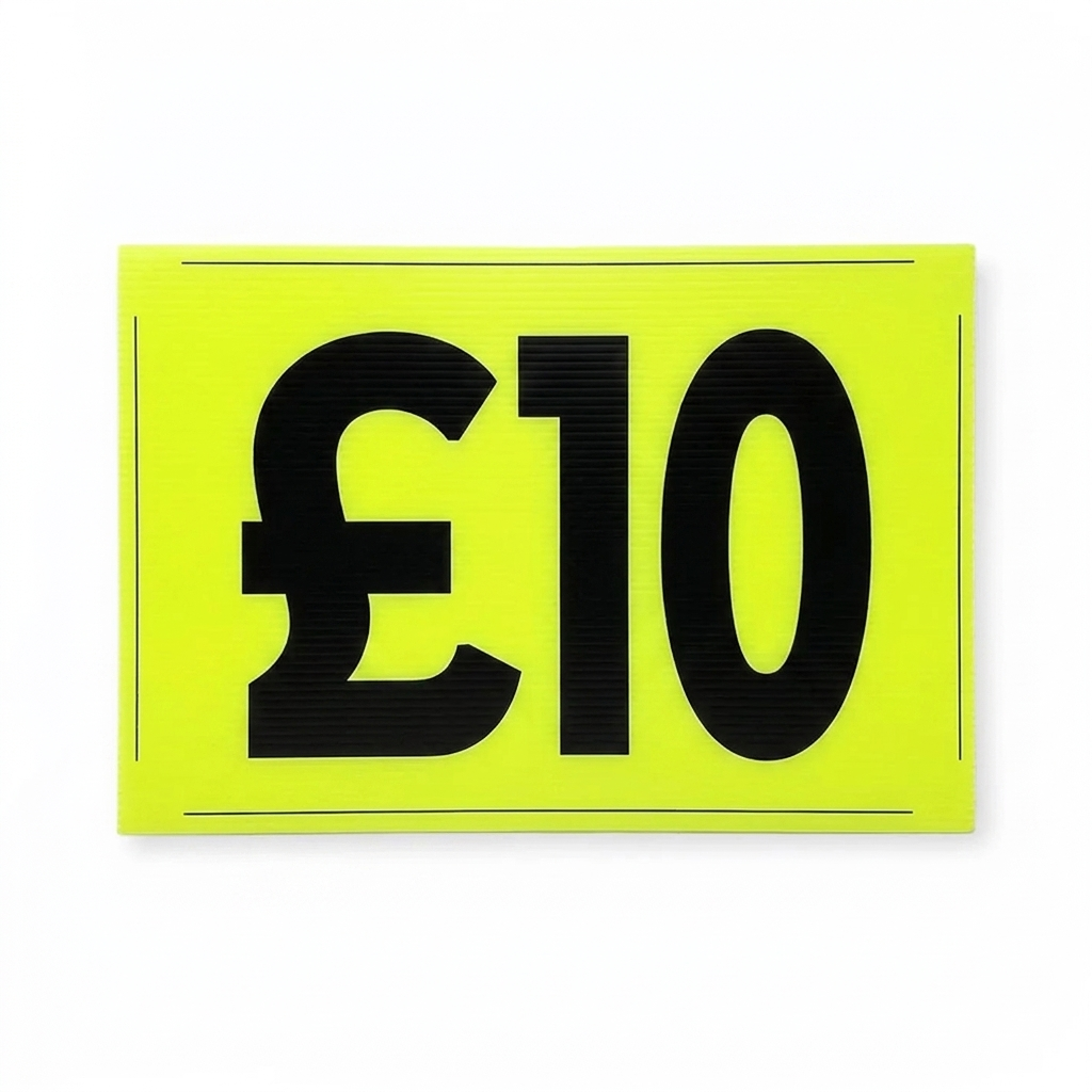 Black & Green Correx Market Price Sale Card Signs – Double-Sided Waterproof Display Boards