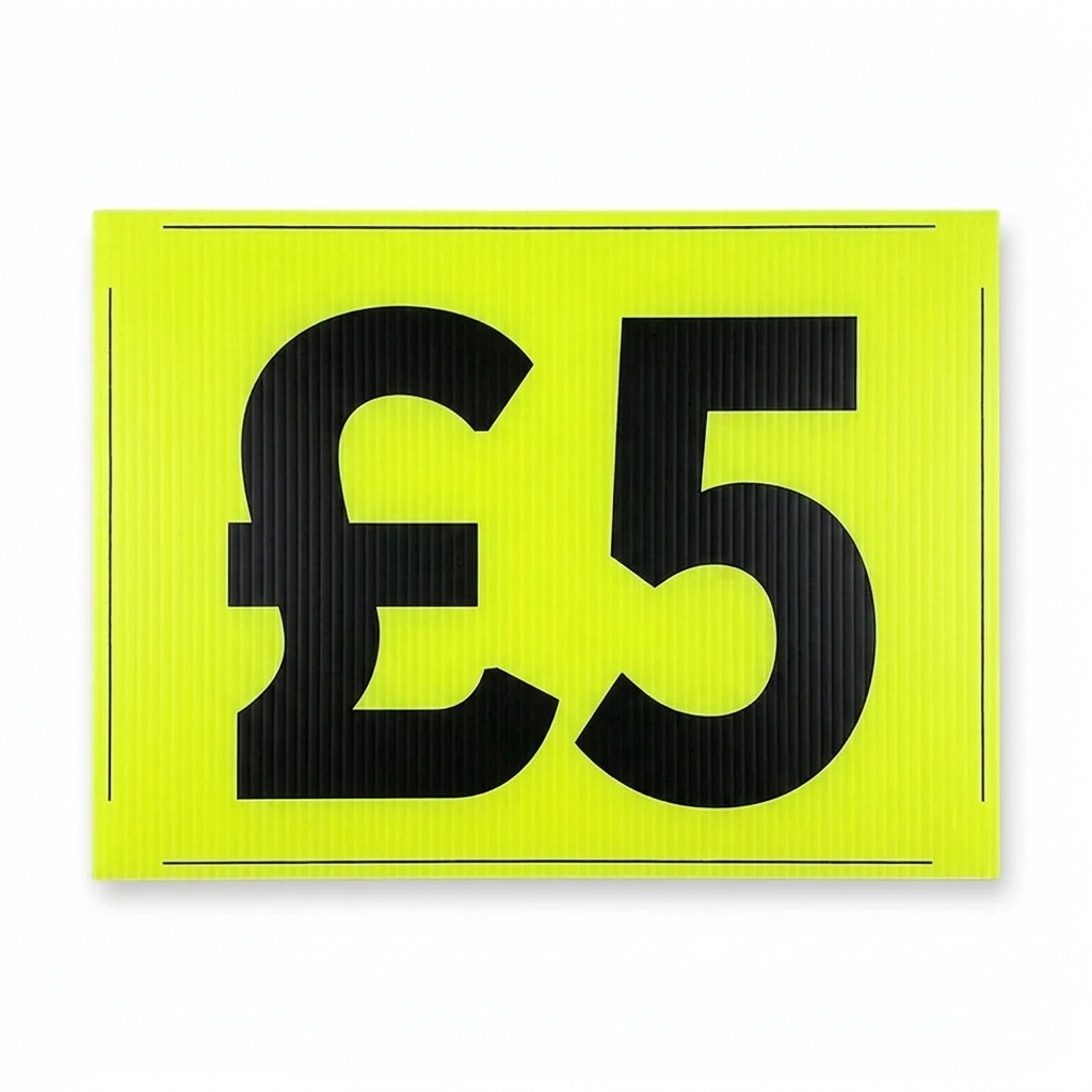 Black & Green Correx Market Price Sale Card Signs – Double-Sided Waterproof Display Boards
