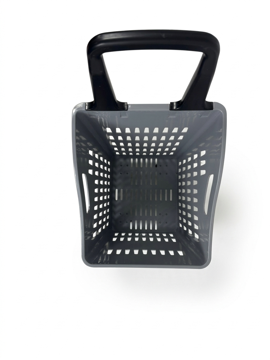 68L Shopping Basket with Wheels & Extendable Handle Plastic Rolling Retail Basket 5 Colours
