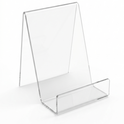 Clear Acrylic Book Display Stand / Easel with Lip – 75mm Wide – Brochure, Menu & Postcard Holder