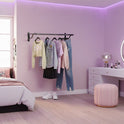 Black Wall-Mounted Clothes Rail with