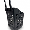 68L Shopping Basket with Wheels & Extendable Handle Plastic Rolling Retail Basket 5 Colours