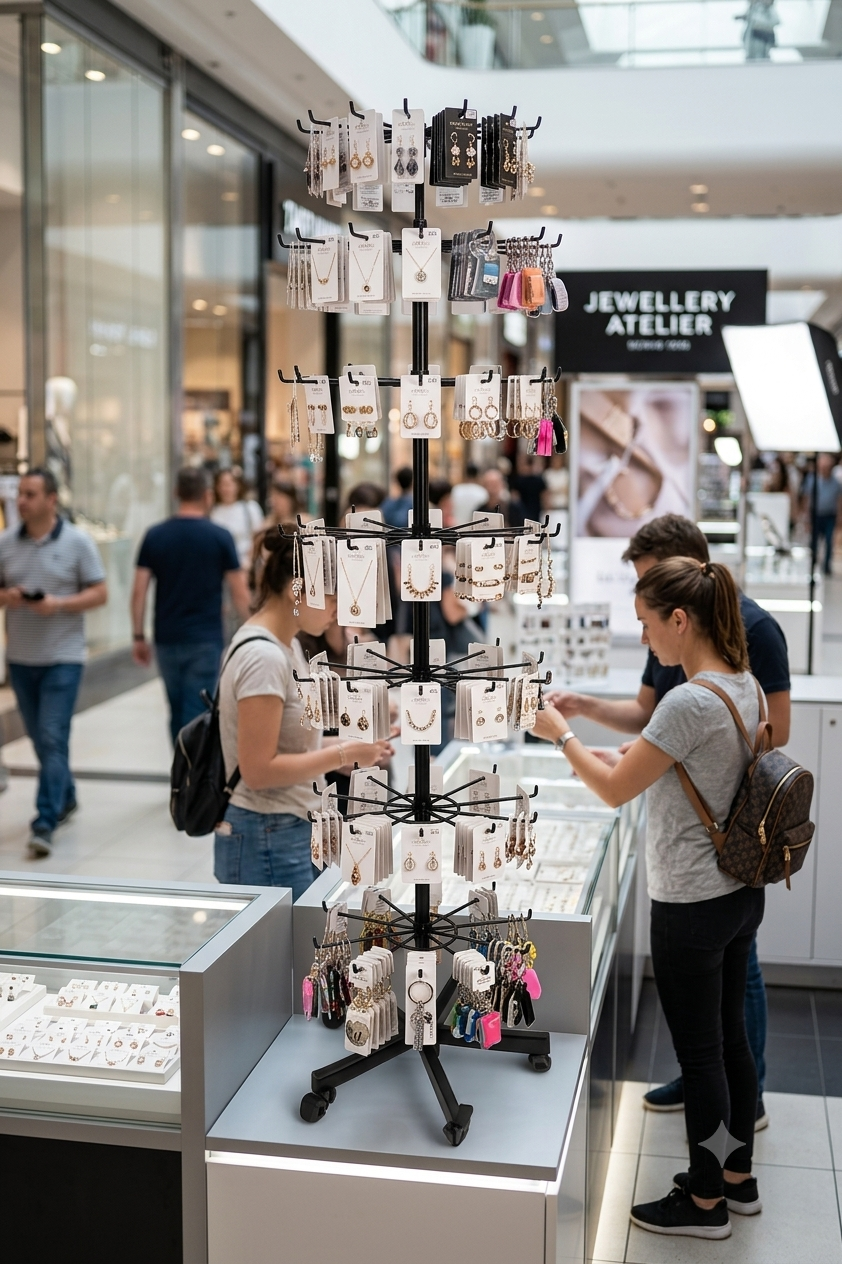 6 Tier Jewellery Display Stand – Rotating Spinner Display Rack