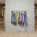 Black Wall-Mounted Clothes Rail with
